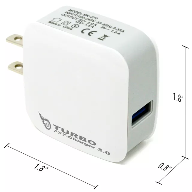 Wholesale LOT 10x 20x 100x - USB Fast Quick wall Charger (18W / 5V,9V,12V / 4A) 3