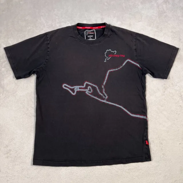 Nurburgring Racetrack Shirt Mens Size XL Extra Large Black Faded Official Merch