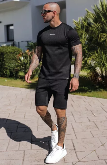 Mauvais Zig Zag Textured Shorts Black Men’s Size 30 BRAND NEW Slim Fit Summer