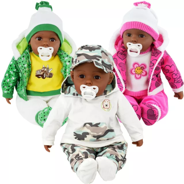 20" Lifelike Large Ethnic Black Baby Doll BIBI Girls Boys Toy, Dummy & Sounds