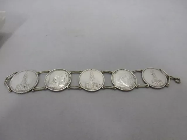 wunderschönes Münz - Armband aus Silber 900 Handarbeit um 1940