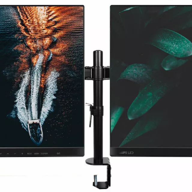 Dual HD LED Screen Desk Mount Monitor Stand 2 Arm Display Bracket LCD TV Holder 2