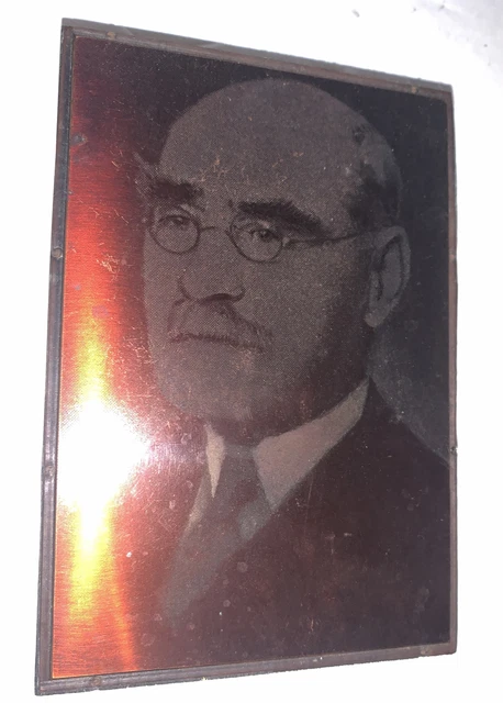 COPPER PLATE ETCHING PRINTING BLOCK - PORTRAIT OF Rudyard Kipling