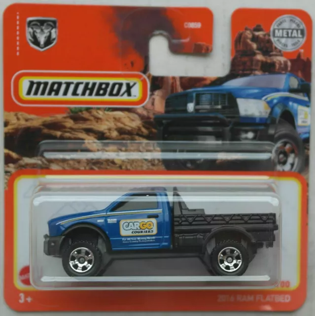 Matchbox 2016 Dodge RAM Flatbed Pickup blau/schwarz Cargo Couriers Neu/OVP ´16