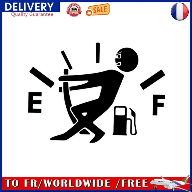 Funny Car Sticker Pull Fuel Tank Pointer to Full Reflective Fuel Tank Decal