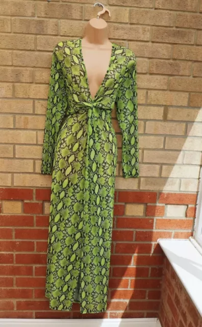 Green snake best sale print dress primark