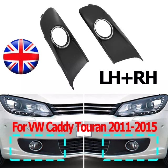 Car Front Bumper Fog Light Vent Grille Grill Cover For VW Touran Caddy 2011-2015