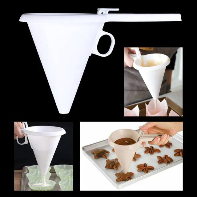 1Pc Chocolate Candy Icing Funnel Mold Pancake Cream Batter Dispenser Cake To_ma