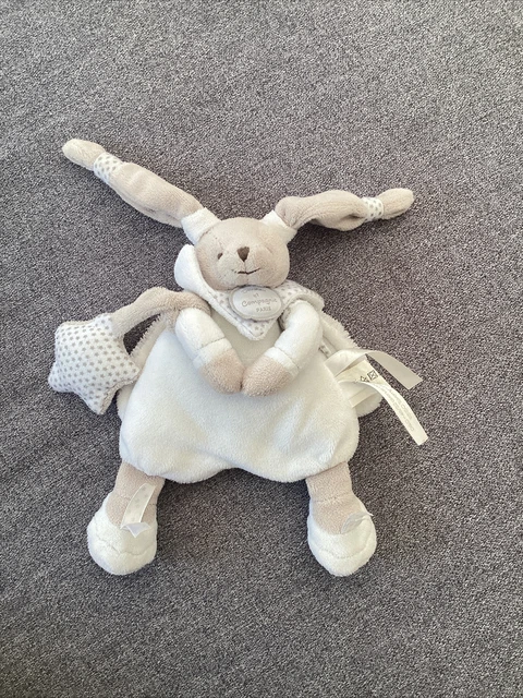 Doudou Et Compagnie Lapin Blanc Gris Cape Céleste Étoile DC2397 hochet Grelot