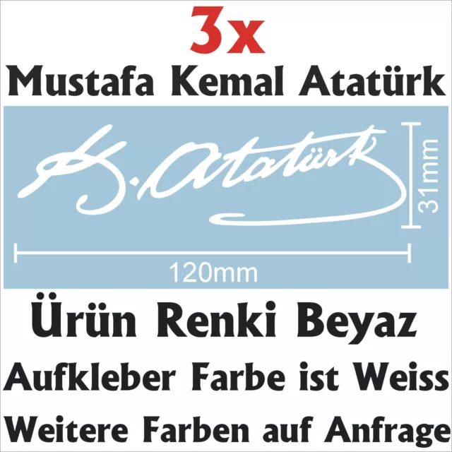 Mustafa Kemal Atatürk Imza Unterschrift Türkiye Autoaufkleber Sticker Istanbul