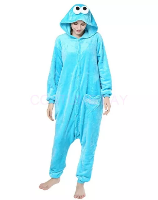 Adult Sesame Street Kigurumi Cosplay Unisex Sleepwear Pajamas Onesies Costume 3