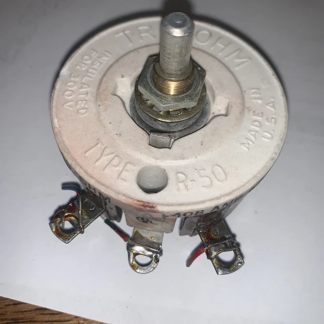 TRU-OHM Type R-50 LARGE Rheostat Potentiometer .408 AMP  300v used electric part