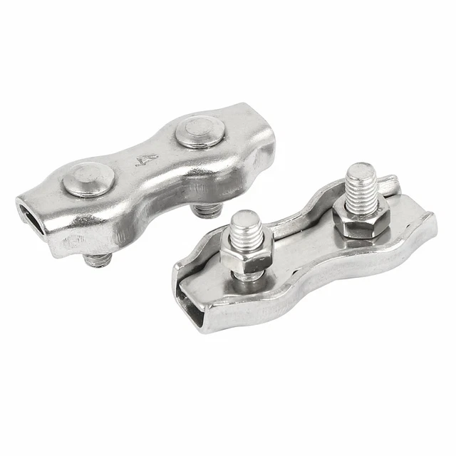 M4 304 Acier inoxydable Duplex Câble Câble Acier 2-Post 2Pcs Collier Clip