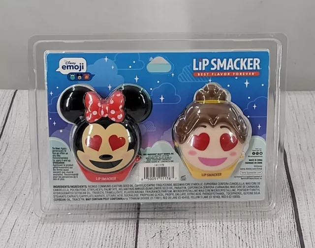 Disney Emoji Lip Smacker Lip Balm Princess Belle & Minnie Mouse 0.26 oz. Each 2