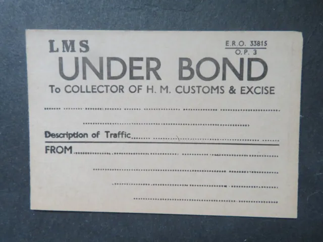Vintage Unused LME "Under Bond" Wagon Label