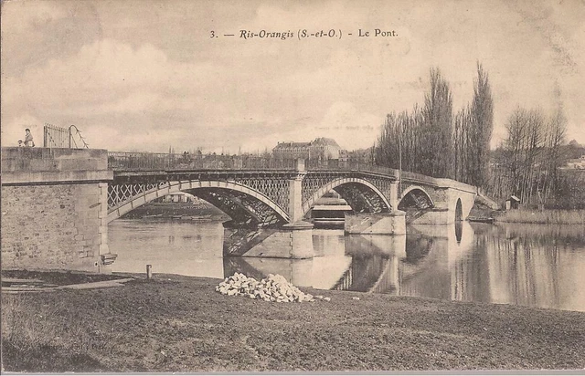 CPA 91 RIS ORANGIS. LE PONT. N°3. .ECRITE EN 19105.TBE (ref 59)