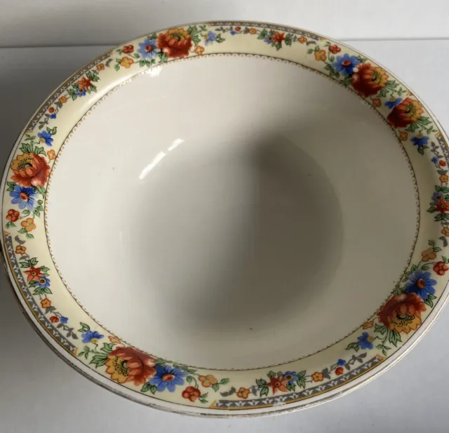 Vintage Bursley Ware England Vgc Ceramic Bowl Lovely Flower Design 9” Across