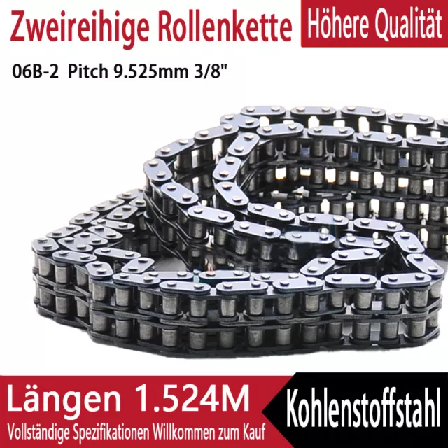 Qualitäts-Duplex Rollenkette, Antriebskette 1.524 M #35 06B-2 Pitch 9.525mm 3/8"