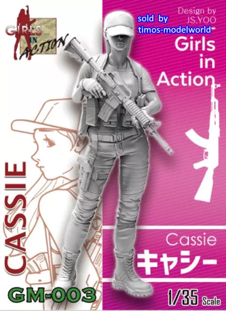 ZLPLA Genuine 1/35 Girls in Action Cassie Resin Figure Assembly Model GM-003