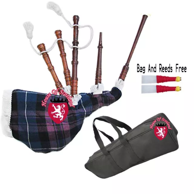 Baby Toy Mini Bagpipe with Pride Of Scotland Cover & Cord Free Bag and Reed Gift