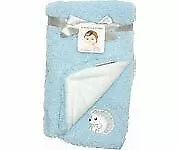 HTF NWT Blankets & Beyond Blue Sherpa And White Hedgehog Plush Baby Boy Blanket