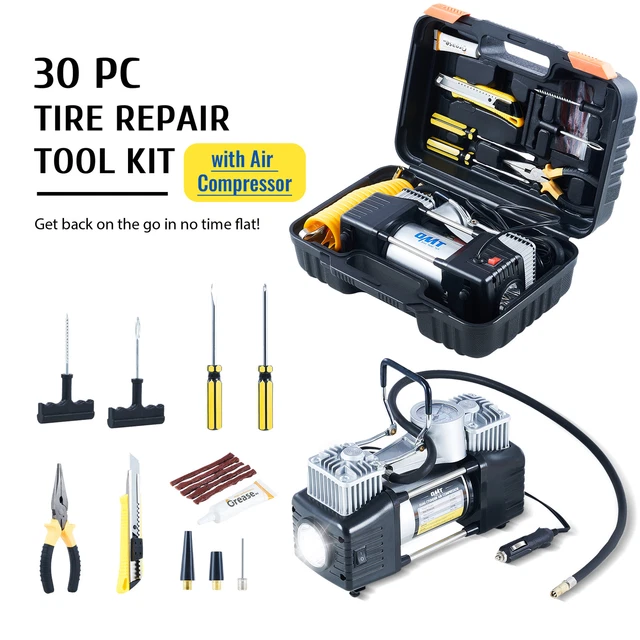 OMT EMERGENCY TIRE Repair Kit 120psi Air Compressor Tire Inflator