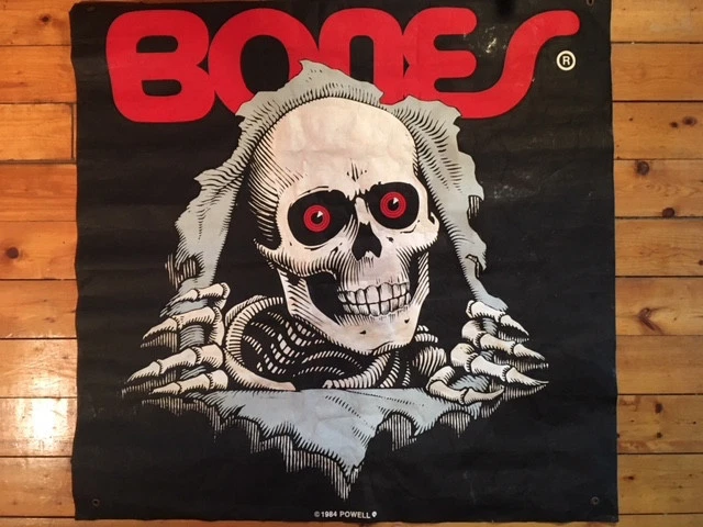 POWELL BONES スカルデザイン バナー ヴィンテージ1984年製 POWELL