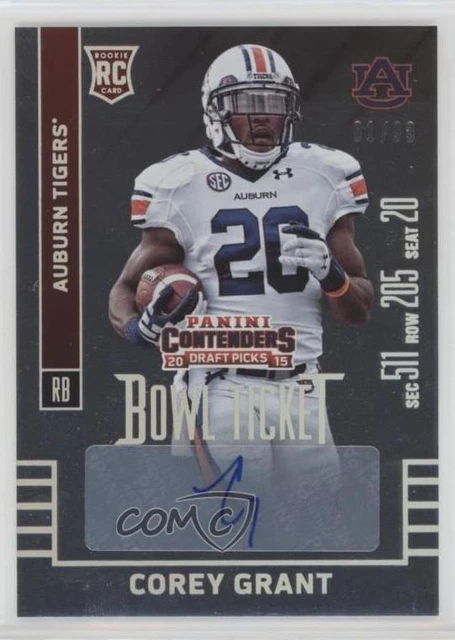 2015 Panini Contenders Draft Picks Auto Bowl Ticket /99 Corey Grant #170 Auto
