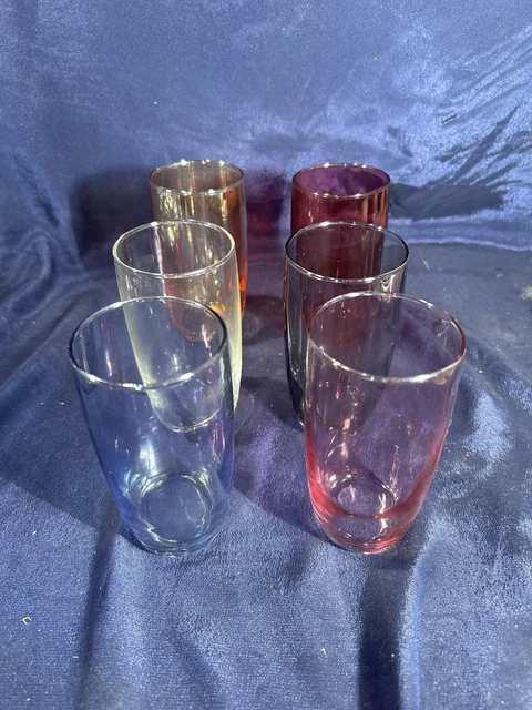 Lot De 6 Verres à Eau Colorés Moser Karlsbad - Vintage - État Parfait - République Tchèque