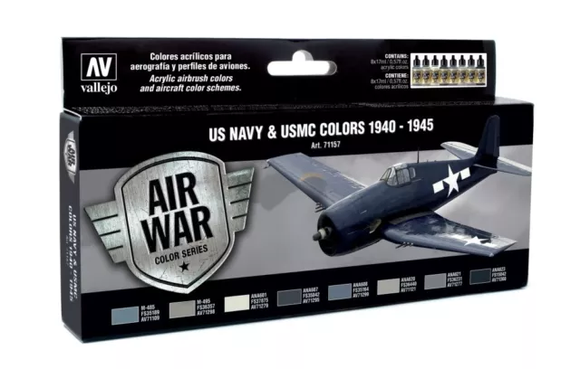 VAL71157 - AV Vallejo Model Air Set - USN Aircraft Set (x8)