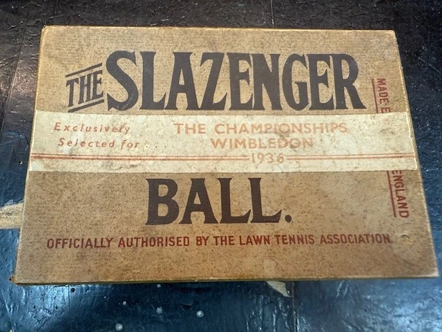 Boîte Publicitaire étain Vintage Slazenger Années 1930 - Balle De Tennis TB412 - UK