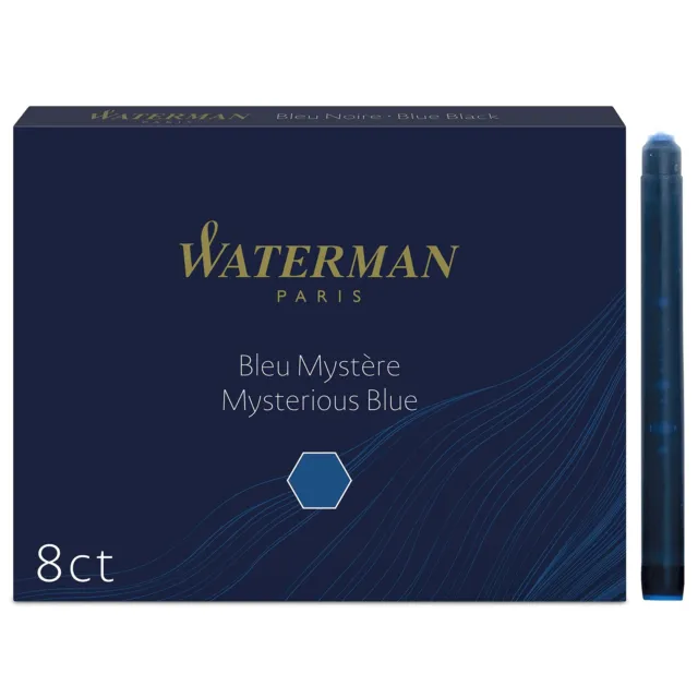 Waterman cartucce di inchiostro per penna stilografica  lunghe  blu mistero