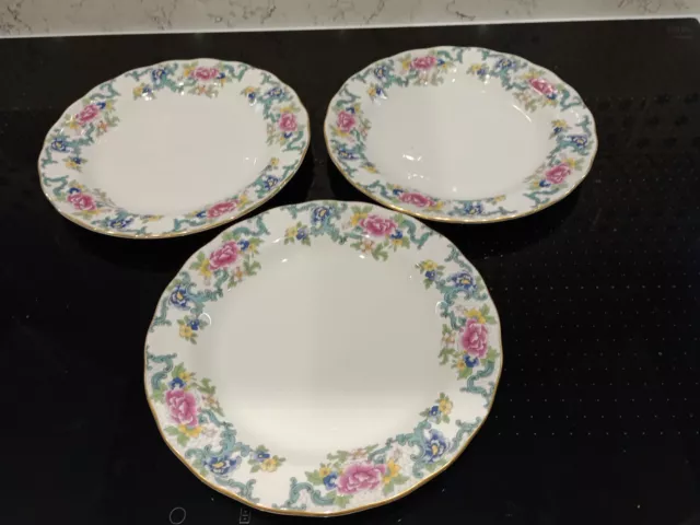 Royal Doulton The Majestic Collection Booths Floradora SET OF Three 8.5" Plates