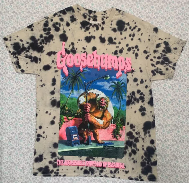 GOOSEBUMPS TIE DYE T Shirt Mens Beige OATMEAL ABOMINABLE SNOWMAN PASADENA