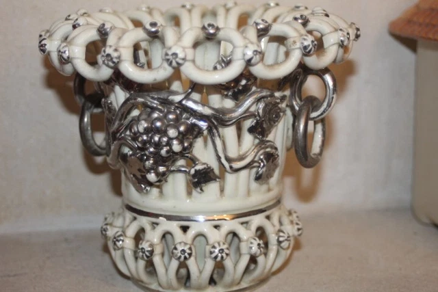 SUPERBE CACHE POT PAMPRE DE VIGNE FAÏENCE DE LANGEAIS CHARLES BOISSIMON bon etat