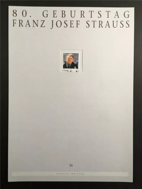 BRD ART-EDITION 1995/30 1818 FRANZ JOSEF STRAUß POLITIK