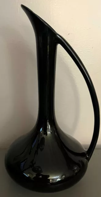 MCM Van Briggle Glossy Black Ewer Vase Colorado Springs