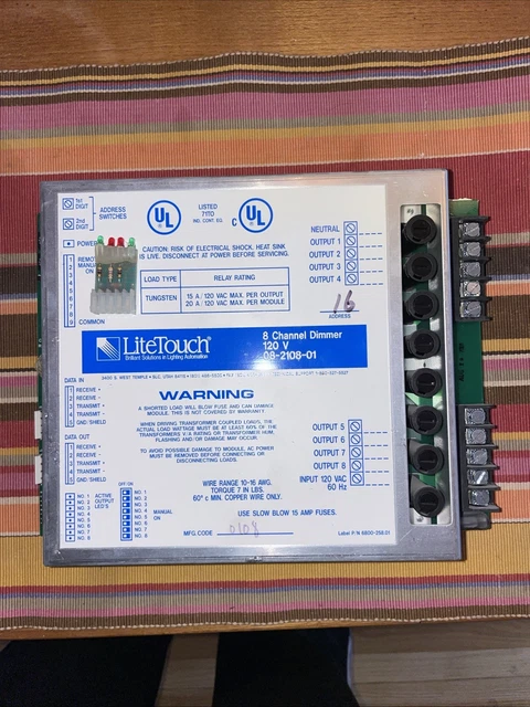 Variateurs Savant LiteTouch Quad II Lmd-4120-01 Rev. 03, Occasion (jamais Allumés)