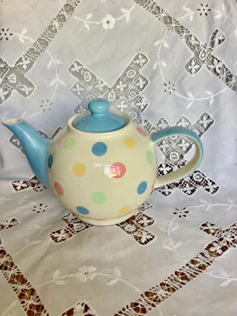 Vintage Spotty Large  Teapot Holds 2 1/2  Pints