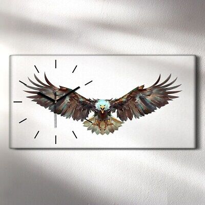 Aigle Horloge Silencieuse murale sur toile 30x30 Animal oiseau aigle 