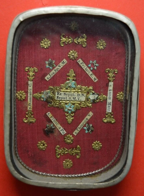 RARA RELIC RELIQUARY reliquia relicario reliquiario S.ANNA MADRE B.M.V ...