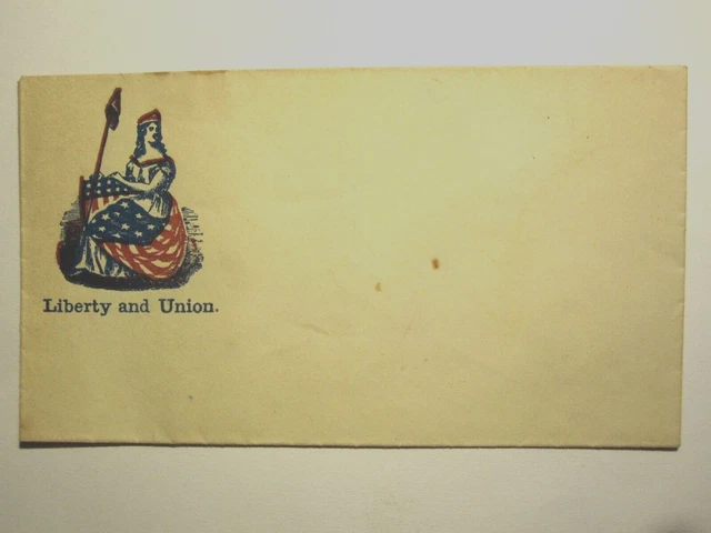 CIVIL WAR ERA - Patriotic Cover - LIBERTY AND UNION - 4-3/4" x 2-5/8"