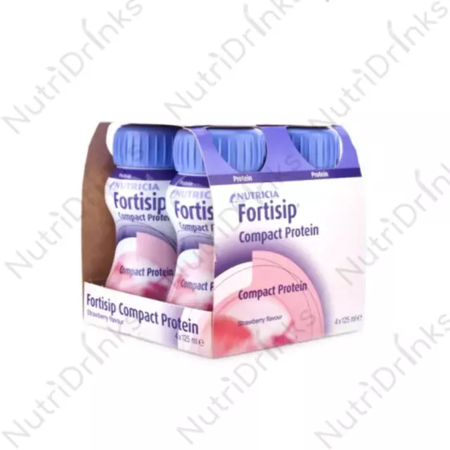 Fortisip Compact Protein Strawberry ( 4 x 125ml) - best before 19/11/23 - (ref Q