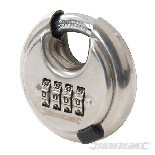 Silverline Acier Inoxydable Combinaison Disque Cadenas 4-Digit 70mm -926157
