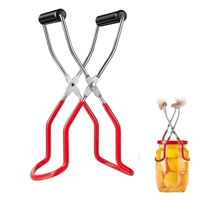com-four® set di conservazione in 2 parti composto da un sollevatore per barattoli e imbuto per conserve - pinza di presa per barattoli per conserve caldi (Set iniziale - 2 pezzi