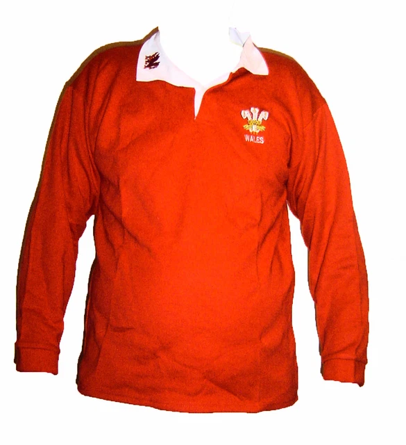 Wales Welsh Adults Rugby Shirt Cymru Feathers Dragon Full Sleeve  All Sizes New