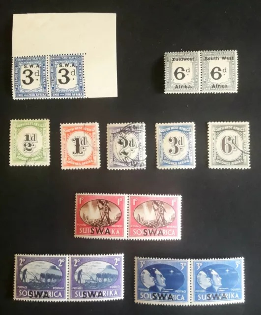 south west Africa postage due range 1923-31 & mint victory set. QP226