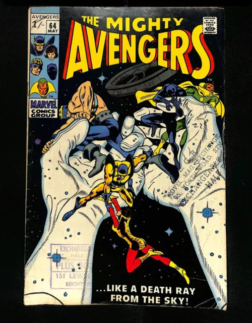 Avengers #64 UK Price Variant 1st Barney Barton Hawkeye's Brother! Marvel 1969