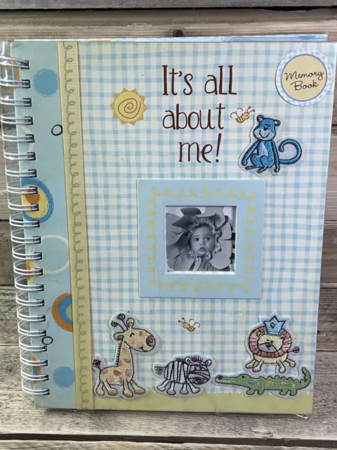 Its All About Me Memory Picture Book Baby Essentials Blue 4x6” Photo Scrapbook