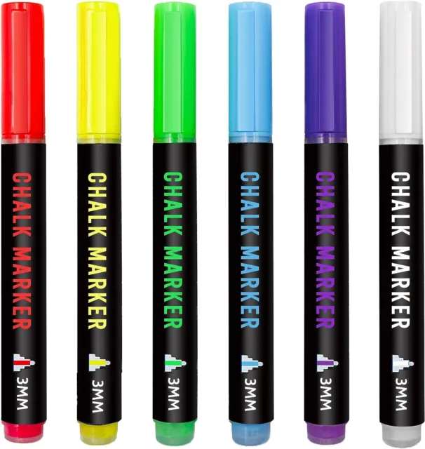 STATIONERY ISLAND Liquid Chalk Pens White Markers for Blackboards